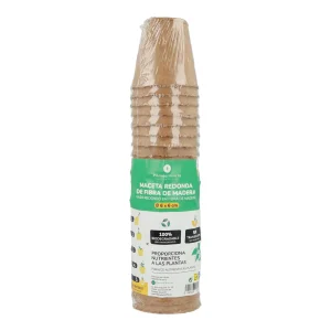 MACETA REDONDA DE FIBRA DE MADERA 24 UDS PLANETA HUERTO