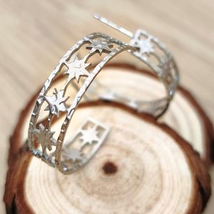 AROS CON ESTRELLAS PLATEADOS