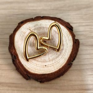 PENDIENTES DE CORAZÓN DORADO