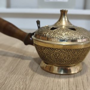 INCENSARIO DE CARBÓN DORADO