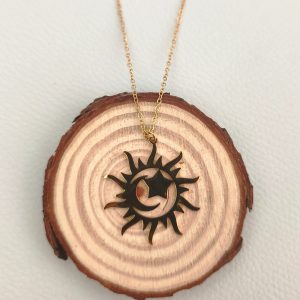 COLGANTE SOL, LUNA Y ESTRELLA DORADO