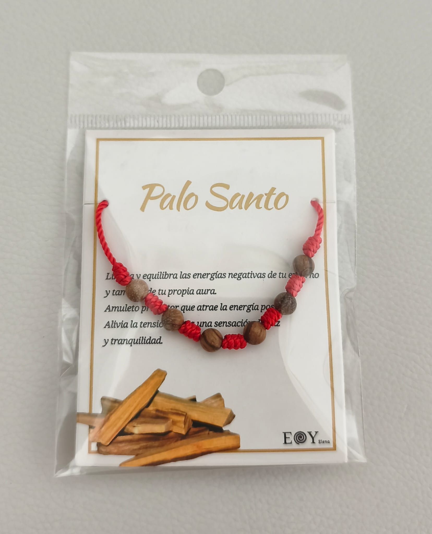 PULSERA DE PALO SANTO Y SIETE NUDOS